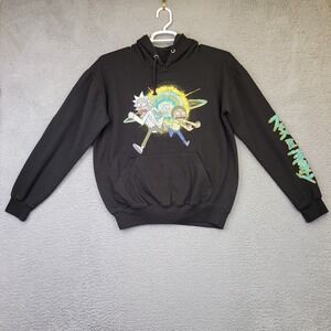 Rick and Morty Sweatshirt Pullover Men's Medium Black Hoodie Sweater‎
